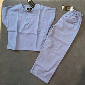 Natural Uniforms Kids Unisex Scrubs Set Size 5/6 Blue